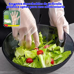 🥒【200 piezas】✨Guantes desechables transparentes y gruesos aptos para uso alimentario