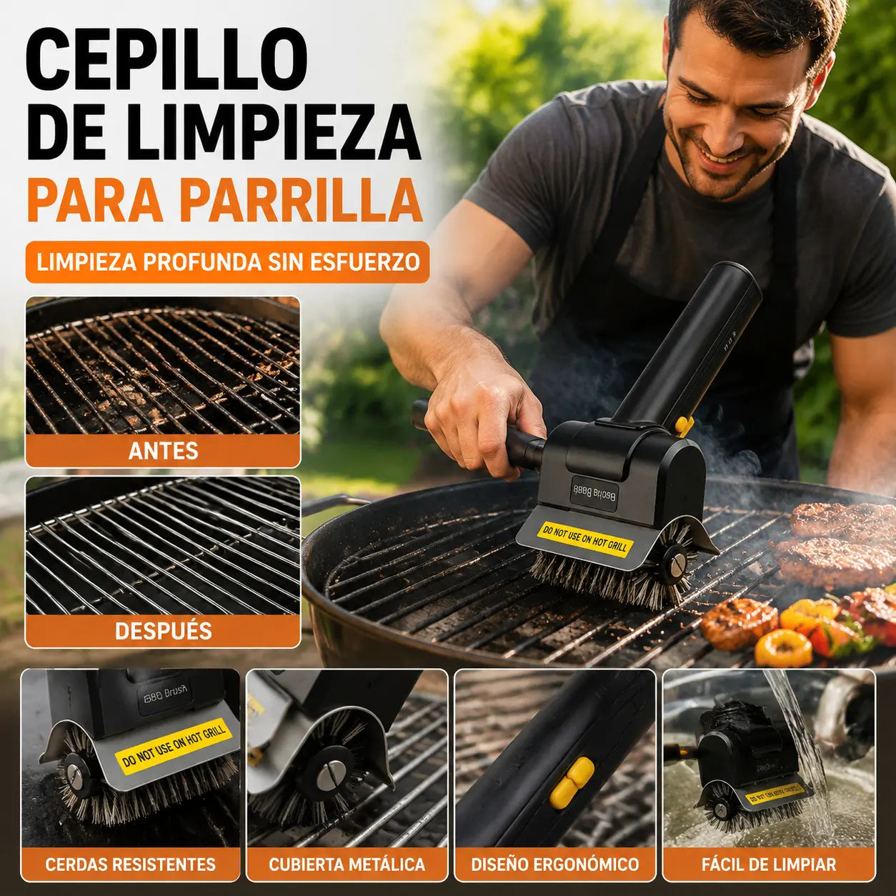 🔋🧹Cepillo eléctrico inalámbrico para limpieza de barbacoas – batería de litio, multifuncional y fácil de usar
