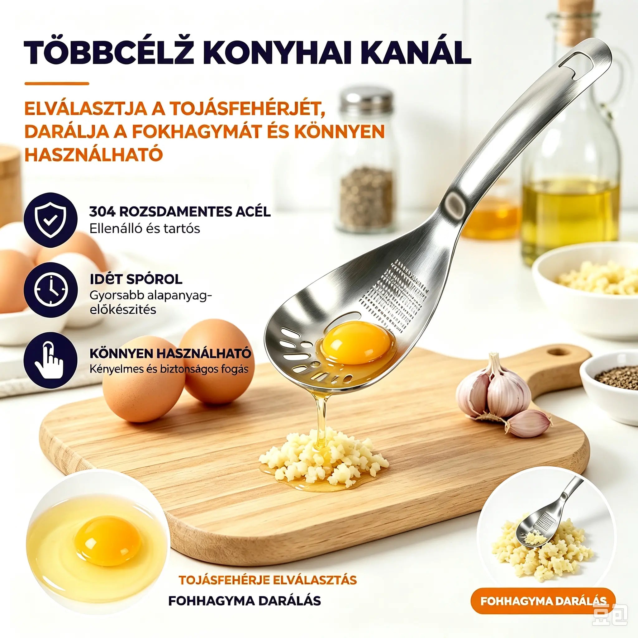 🔥50% kedvezmény🔥🥄304 rozsdamentes acél multifunkciós kanál és szűrő