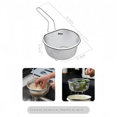 🔥🥳50% DE DESCUENTO🥗🍲Cesta de filtro de malla de acero inoxidable