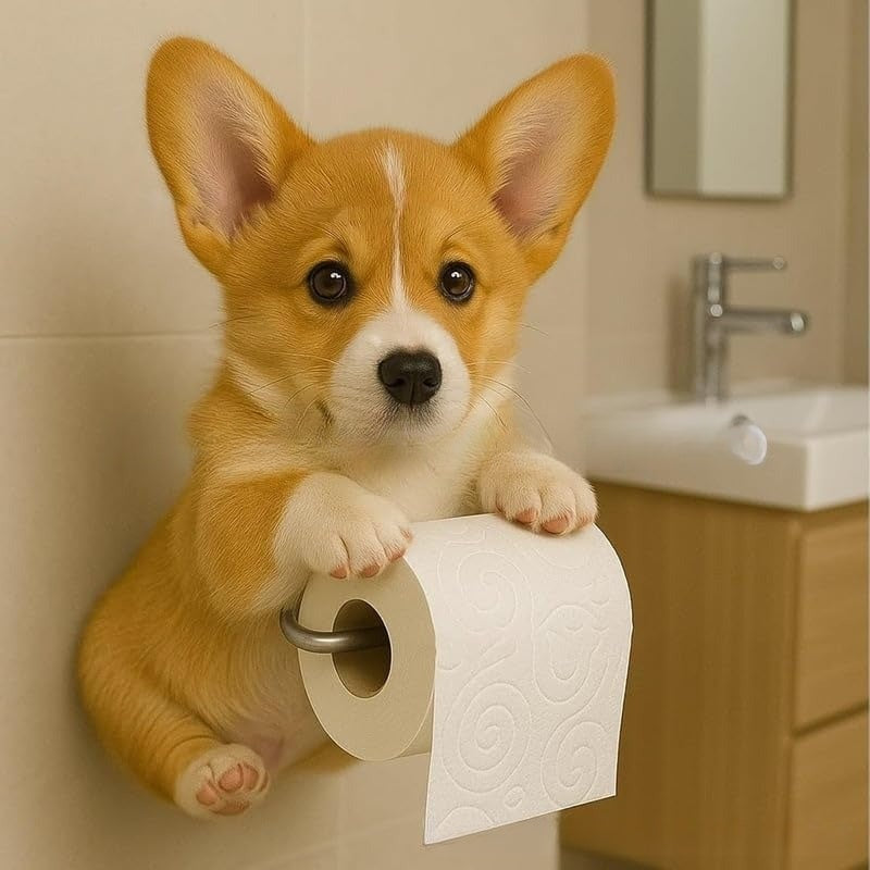 🐕Lindo porta rollo de papel higiénico con temática de cachorro