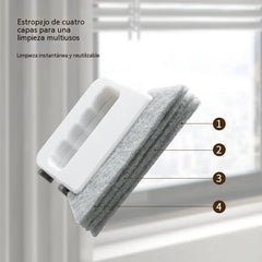 【2 artículos por 25 euros】Cepillo multiusos cuatro en uno para limpiar ranuras y grietas de ventanas.