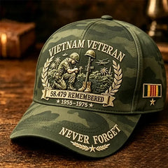 🧢🤠Gorra conmemorativa para veteranos de la guerra de Vietnam 🎁 Compra cualquier gorra y recibe una moneda conmemorativa de doble cara de regalo.