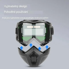 Plně automatická svářečská kukla s přepínáním světel a ochrannou maskou na hlavu pro svářeče
