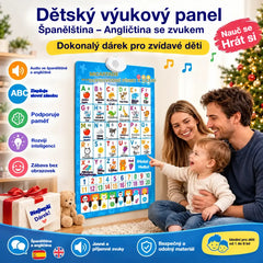 🔊 Dvojjazyčná mluvící vzdělávací tabulka (španělsko-anglická) | Abeceda se zvukem (26/27 písmen) | Luxusní dárková sada pro děti 🎁