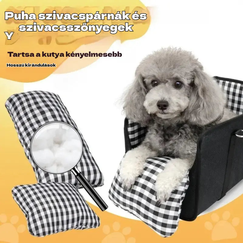 🐶Élvezze az 50% kedvezményt most! 🎁Hordozható autósülés-magasító kutyáknak, biztonsági övvel és párnázott kisállathordozóval.