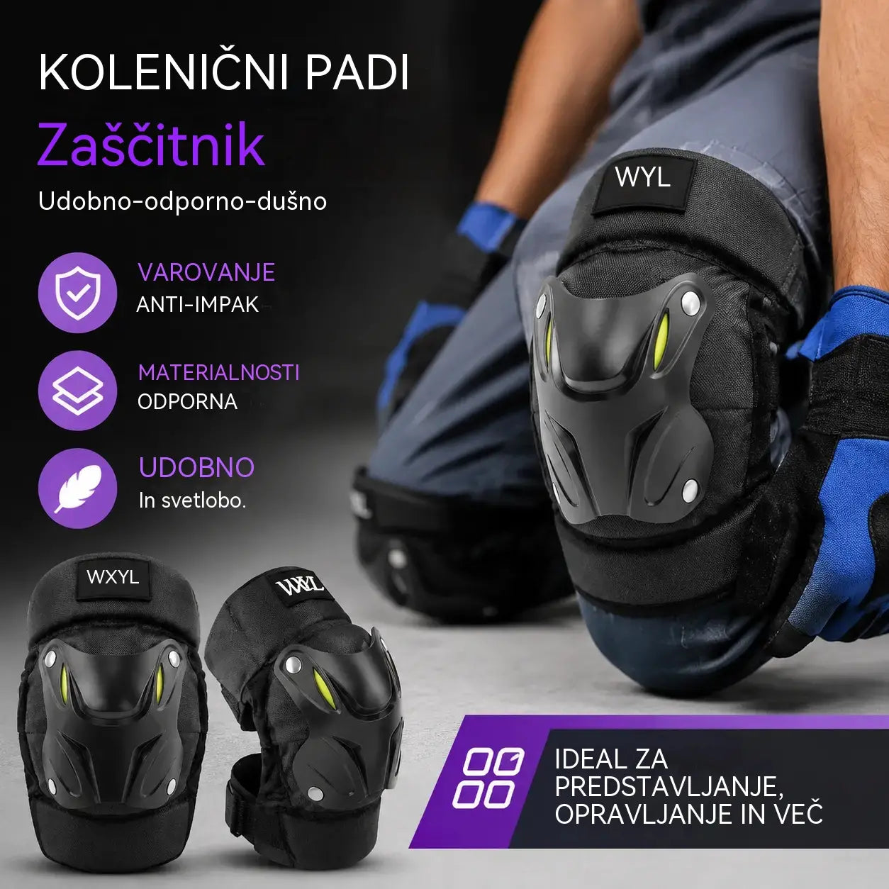 🛡️50 % popust za omejen čas! ✨Vseletni ščitniki za kolena: toga školjka, nastavljivi in fleksibilni 🏍️