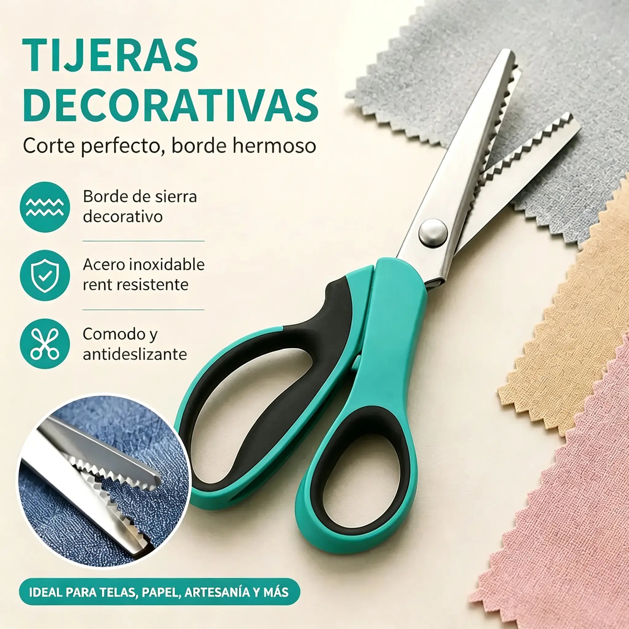 ✂️ Tijeras dentadas profesionales - Tijeras de tela afiladas y dentadas