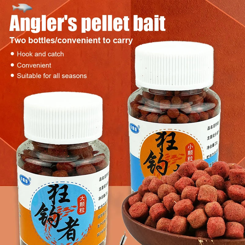 🔥🔥【10 piezas】(5 botellas de granulado grande + 5 botellas de granulado pequeño)Pellets de Cebo de Proteína Animal Fresca