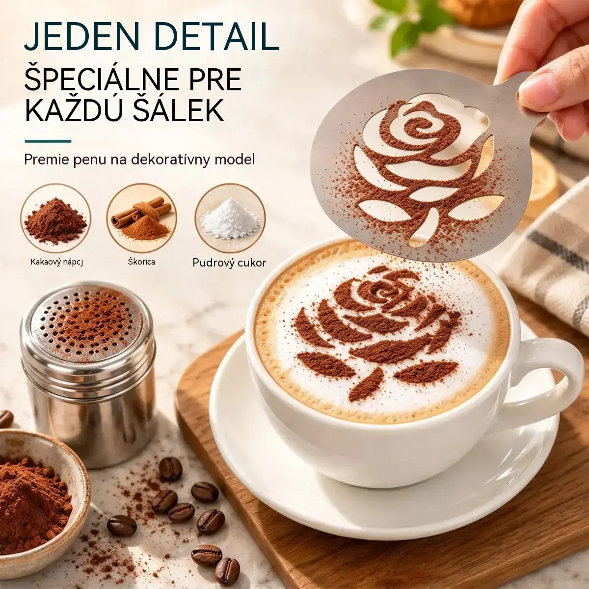 9 položiek za 22 eur☕ Forma na kávové latte art z nehrdzavejúcej ocele
