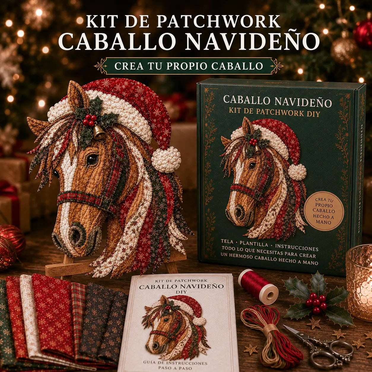 🎇🎄Kit de costura para colgar en la puerta con diseño navideño acolchado (6 diseños)