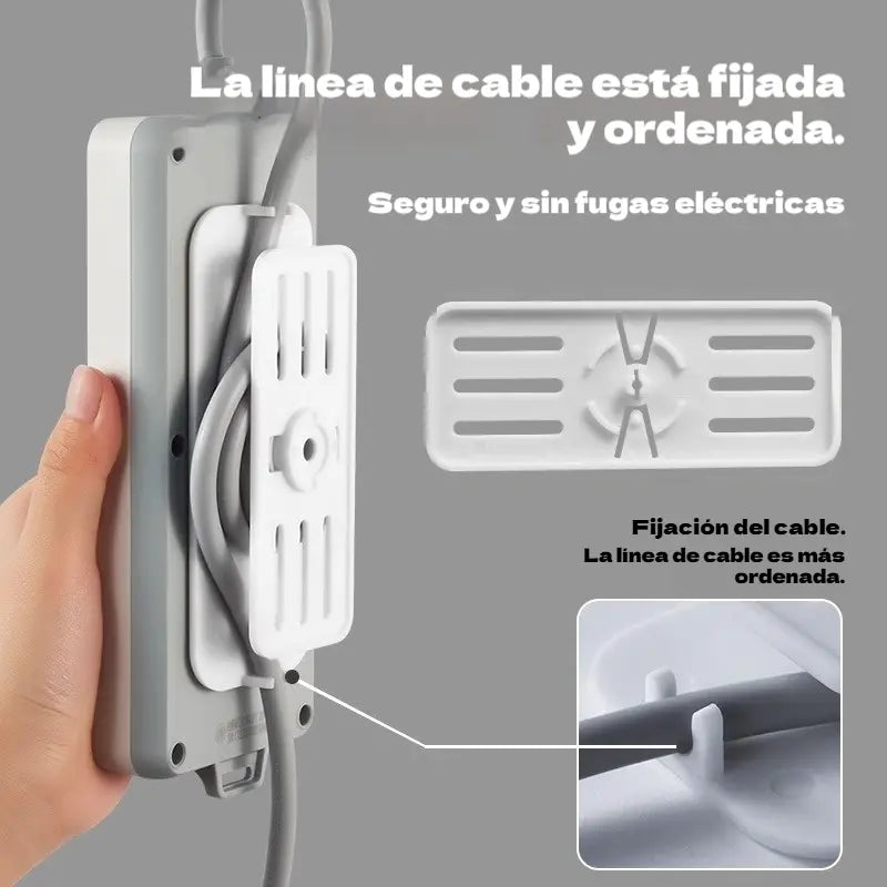 ✨【Paquete de 5 piezas】🥳🔌Nuevo soporte autoadhesivo para regleta de enchufes sin necesidad de taladrar