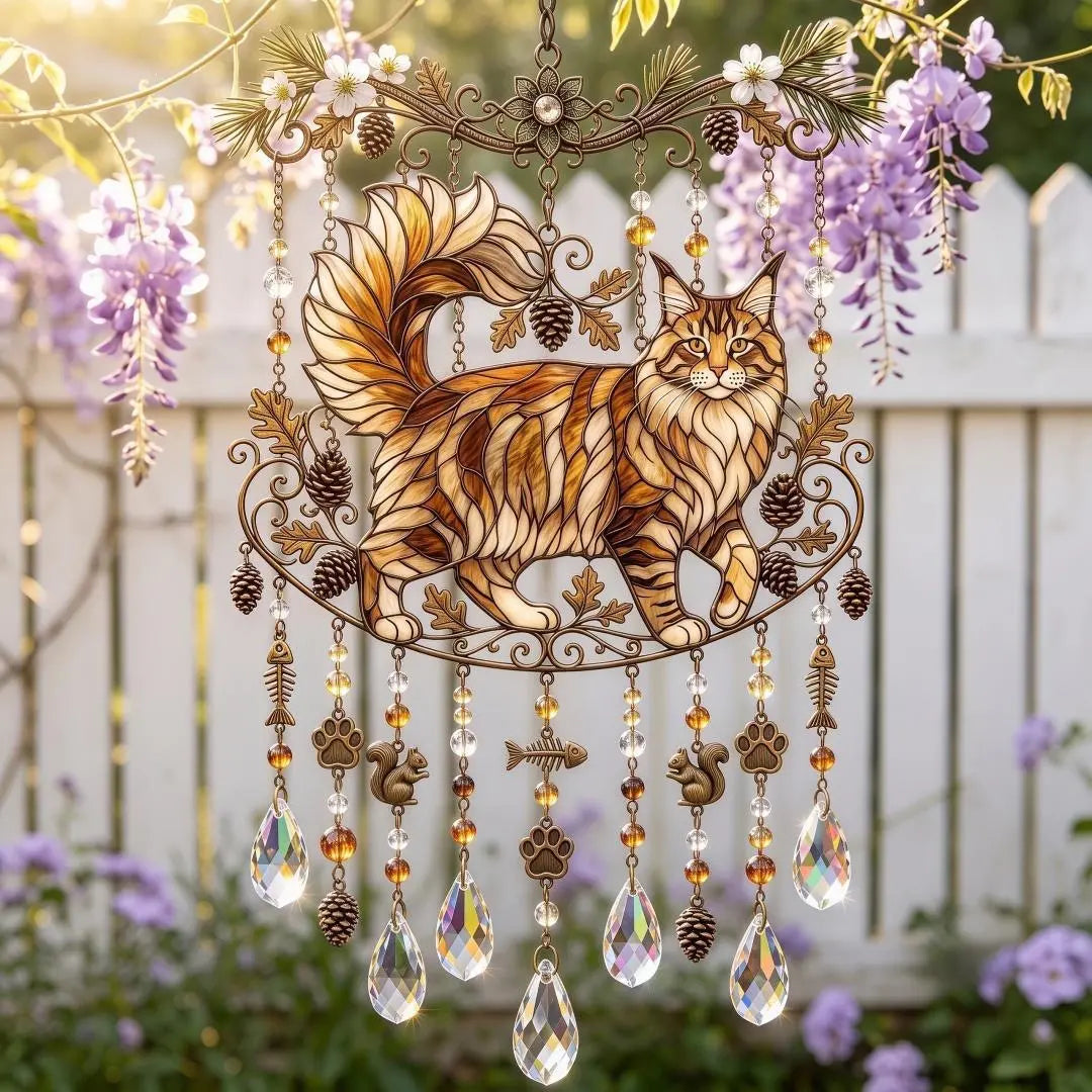🎃Campanillas de viento con forma de gato atrapasol