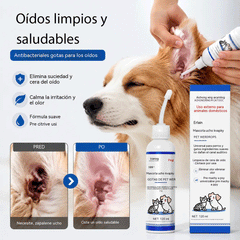🐱🐶 Gotas suaves para limpiar los oídos de tu mascota – Adiós a las infecciones y molestias del oído externo.