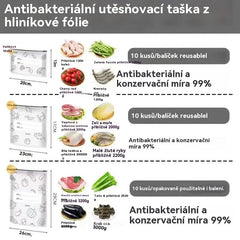 🥩【30 kusů】Sáček z hliníkové fólie potravinářské kvality se zipem pro zachování čerstvosti, vhodný do domácí lednice