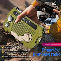 🔦 Radio de emergencia portátil con carga manual y luz LED