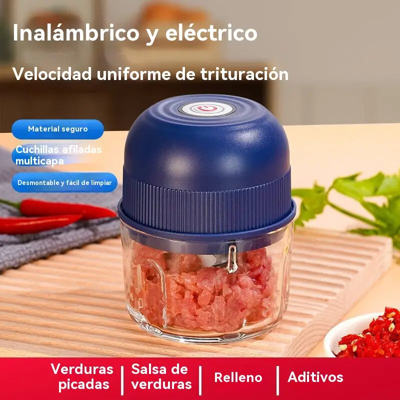 Picadora eléctrica de ajo, mini picadora portátil de verduras