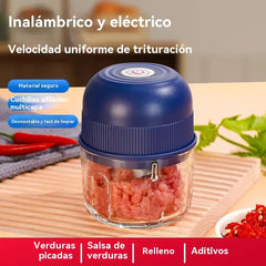 Picadora eléctrica de ajo, mini picadora portátil de verduras