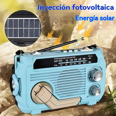 🔦 Radio de emergencia portátil con carga manual y luz LED