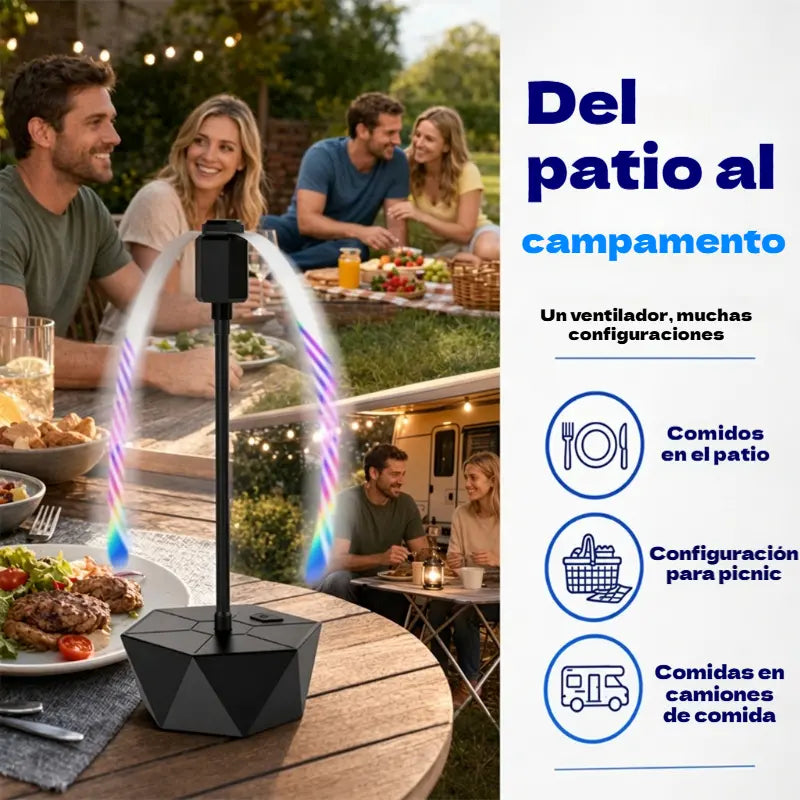 🍽️🛡️ Repelente de moscas portátil: sin químicos, brazo extensible, perfecto para picnics y barbacoas 🍖🌿