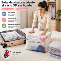 🧳【Juego de 5 piezas】💨 Bolsa de almacenamiento al vacío grande y compresible: no requiere bomba, es a prueba de fugas e ideal para ahorrar espacio en maletas y en casa ✈️