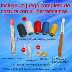 🧵🧰 Kit de Costura 41 en 1 – Agujas Resistentes y Accesorios para Reparaciones en Casa ✂️