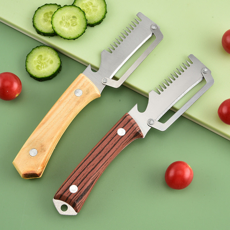 🥳50% de descuento🔥【2 artículos por 23 euros】🧅🔪 Pelador de cocina multifuncional 3 en 1: ¡Pela, pica verduras, corta carne y abre botellas! 🔥