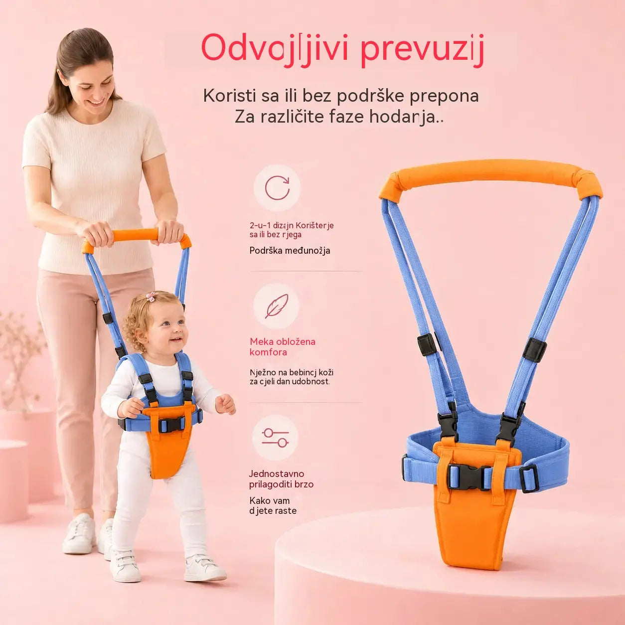 👶🚶Podesiva nosiljka za bebe za hodanje s odvojivom potporom za kukove