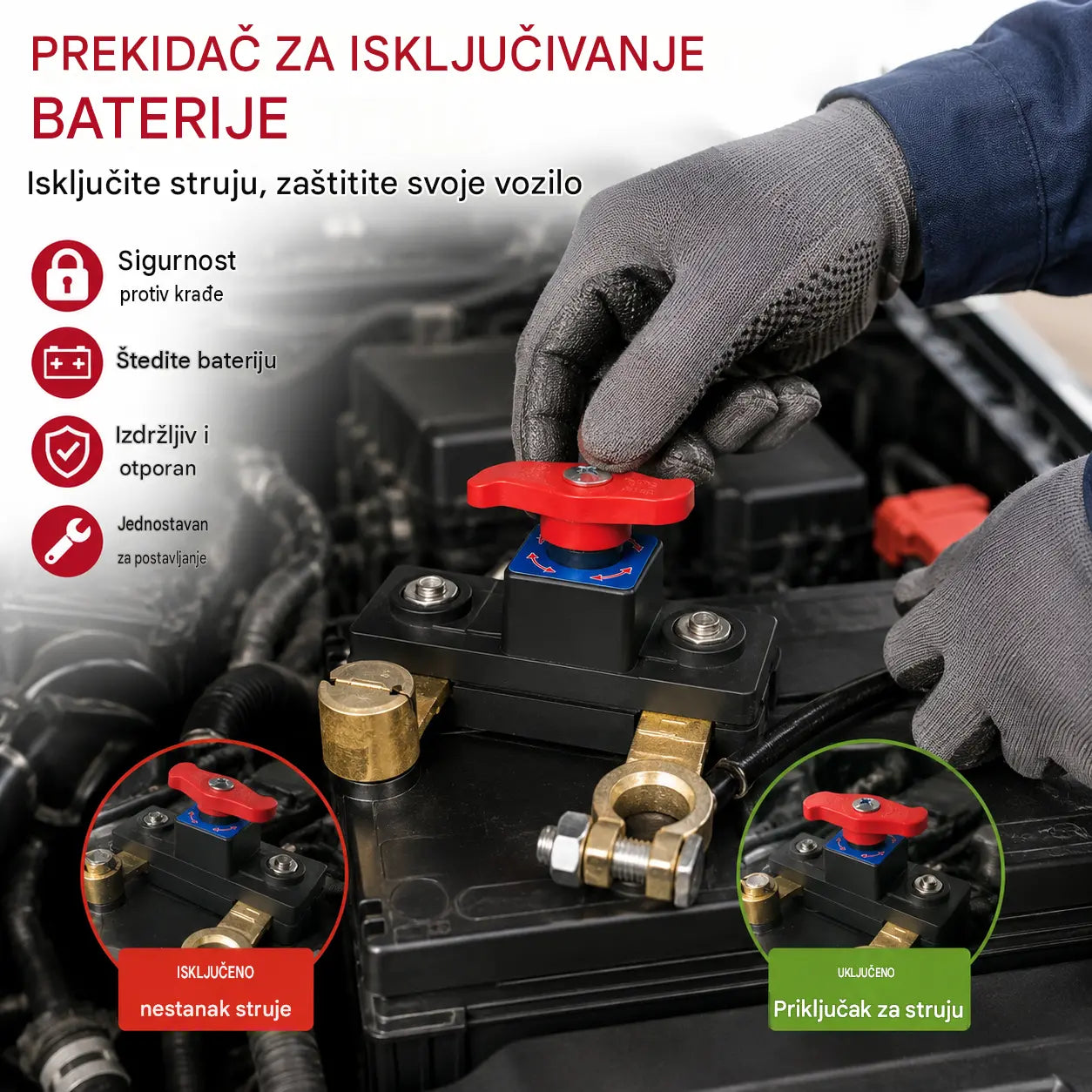 🔋🚗Prekidač za isključivanje akumulatora automobila