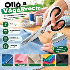 ✂️ Többcélú vágóolló cikkcakk vágóéllel – szövethez, papírhoz és kézműves termékekhez 🧵