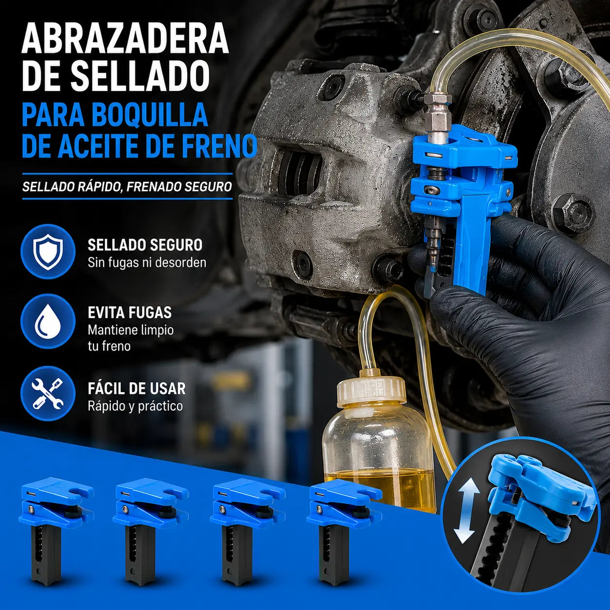 🚗Juego de 4 🔧 Clips Antifugas para Líneas de Freno｜Repara sin Derrames y Mantén tu Taller Limpio 🔧
