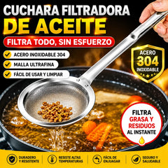 🍲 3 piezas🍲 Cuchara Coladora de Acero Inoxidable 304 | ¡Filtra Espuma y Residuos Fácilmente!