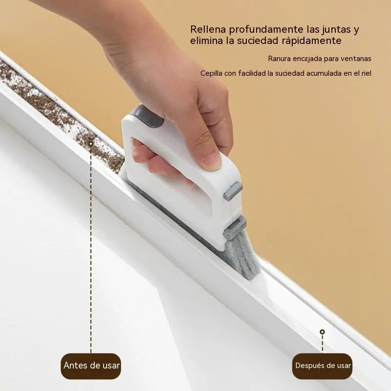 【2 artículos por 25 euros】Cepillo multiusos cuatro en uno para limpiar ranuras y grietas de ventanas.