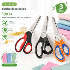 ✂️Tijeras profesionales dentadas, adecuadas para costura, manualidades y proyectos de bricolaje cotidianos.