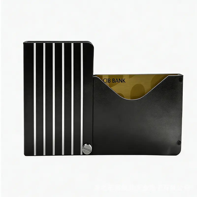 🎖️✨Tarjetero con protección RFID antirrobo, tarjetero metálico, elegante y ligero.