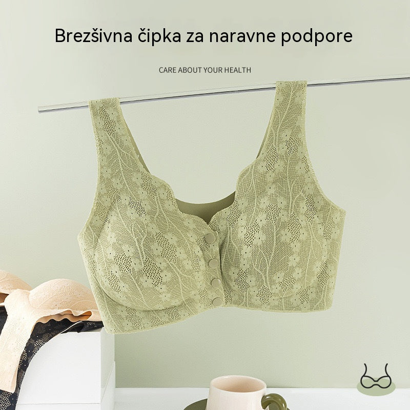 【2-delni paket】Ženski nedrček brez žic z gumbi na sprednji strani【40-100kg】