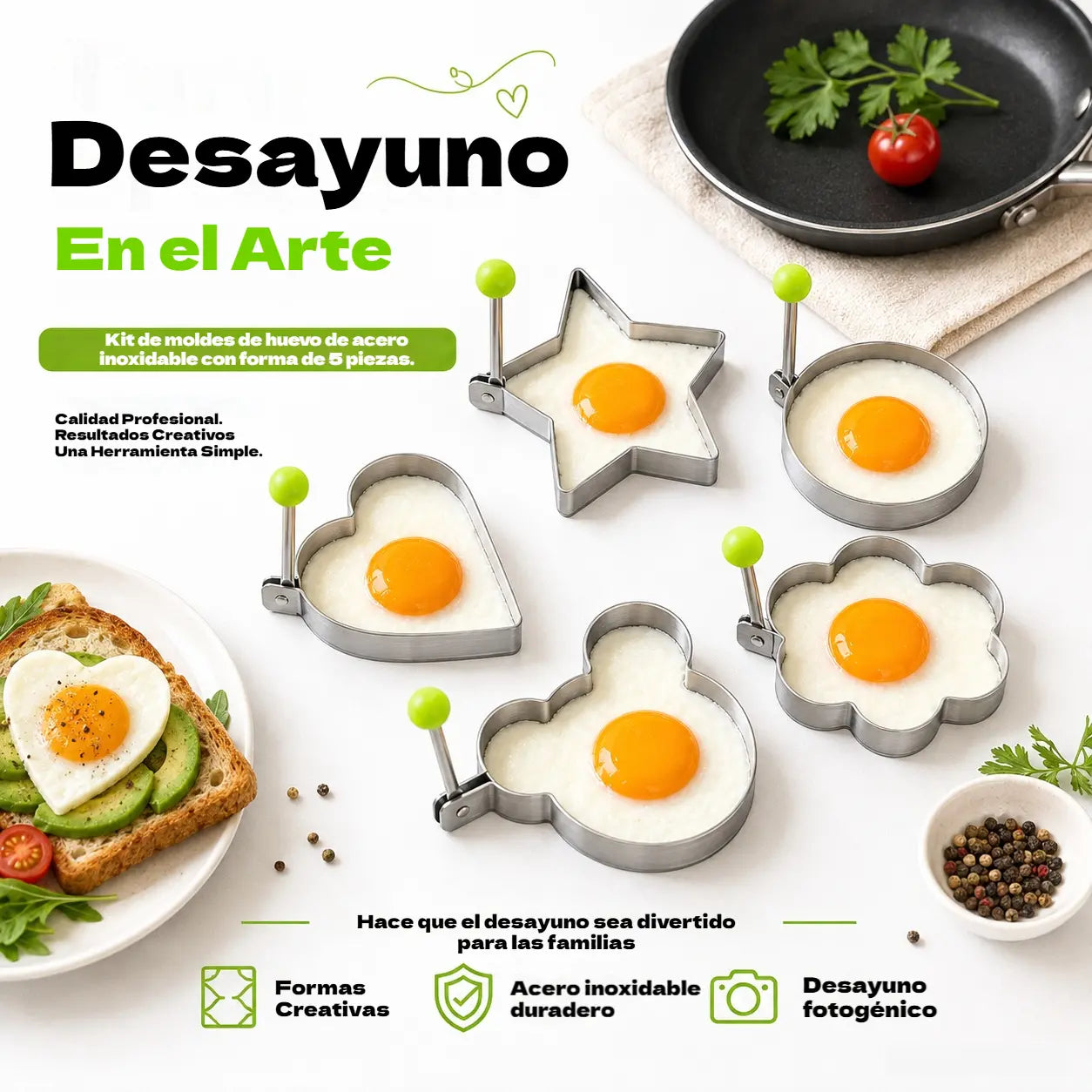 🔥50% de descuento🔥🍳Sartén para huevos de acero inoxidable【Paquete de 10 piezas】