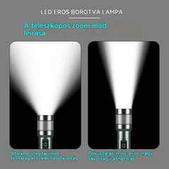 🔦 Többfunkciós LED-es zseblámpa zoommal