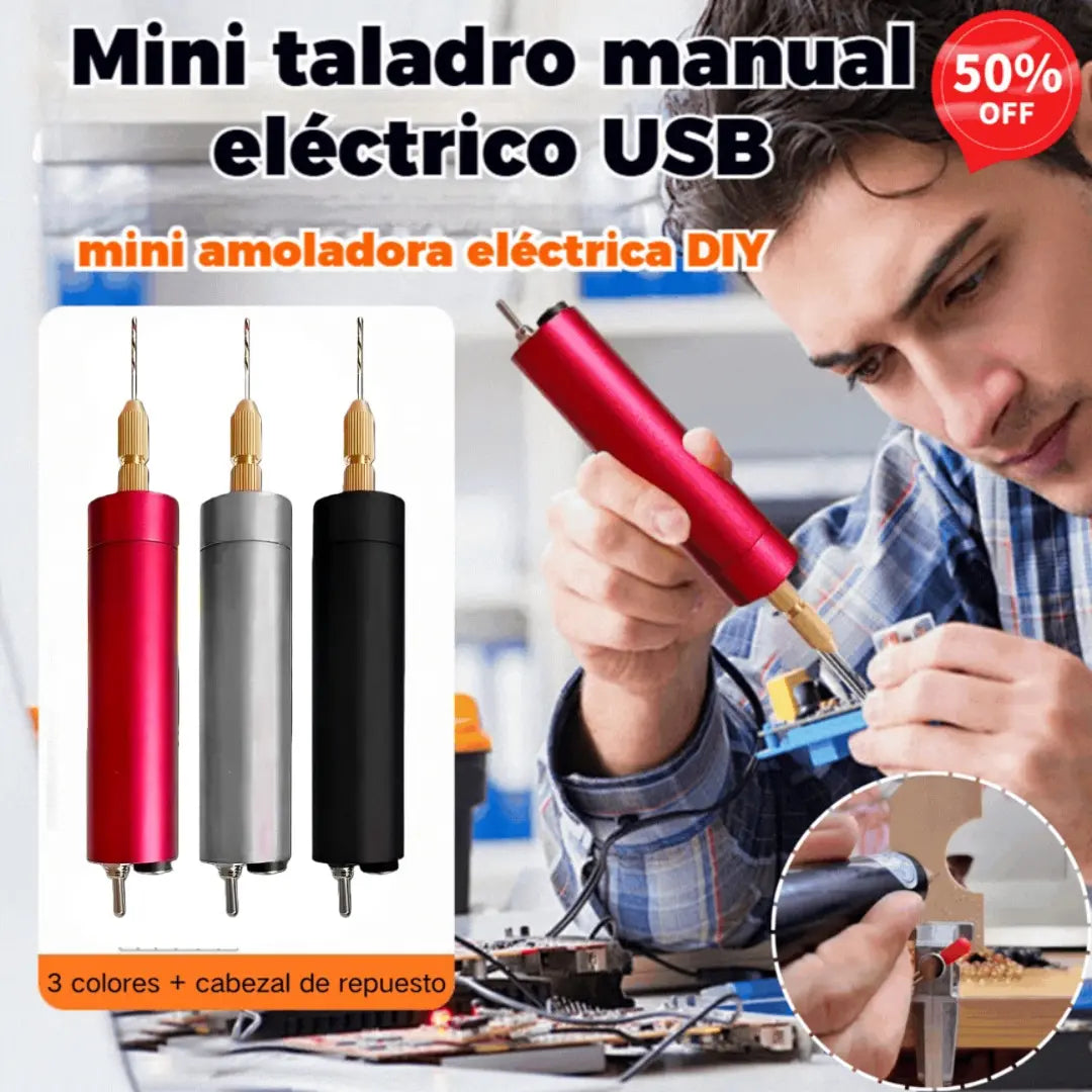 🏆Mini taladro manual eléctrico USB, mini amoladora eléctrica DIY