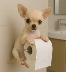 🐕Lindo porta rollo de papel higiénico con temática de cachorro