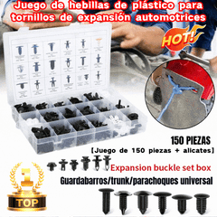 🧰🛠️【Juego de 150 piezas + alicates】Juego de hebillas de plástico para tornillos de expansión automotrices