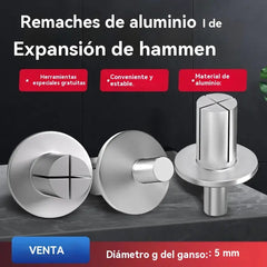 🔥【100 piezas 24 euros】🧰🔧 Remaches de aluminio con expansión de martillo: ¡fijación rápida y segura sin esfuerzo!🔩