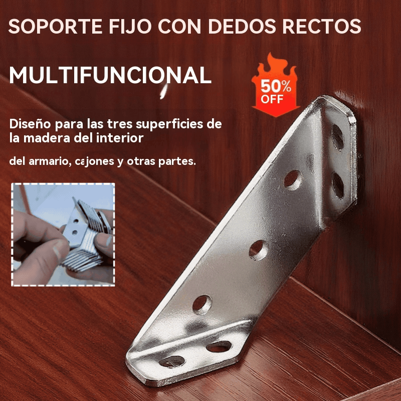 【10 soportes + 70 tornillos】 Escuadra Reforzada de Acero Inoxidable 90° – Soporte Multifunción para Reparar y Reforzar Muebles 🛠️
