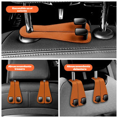 🥳50% DE DESCUENTO🔥✨【Paquete de 2】🚗🛍️Nuevos ganchos dobles para el respaldo del asiento del coche