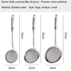 🍲 3 piezas🍲 Cuchara Coladora de Acero Inoxidable 304 | ¡Filtra Espuma y Residuos Fácilmente!