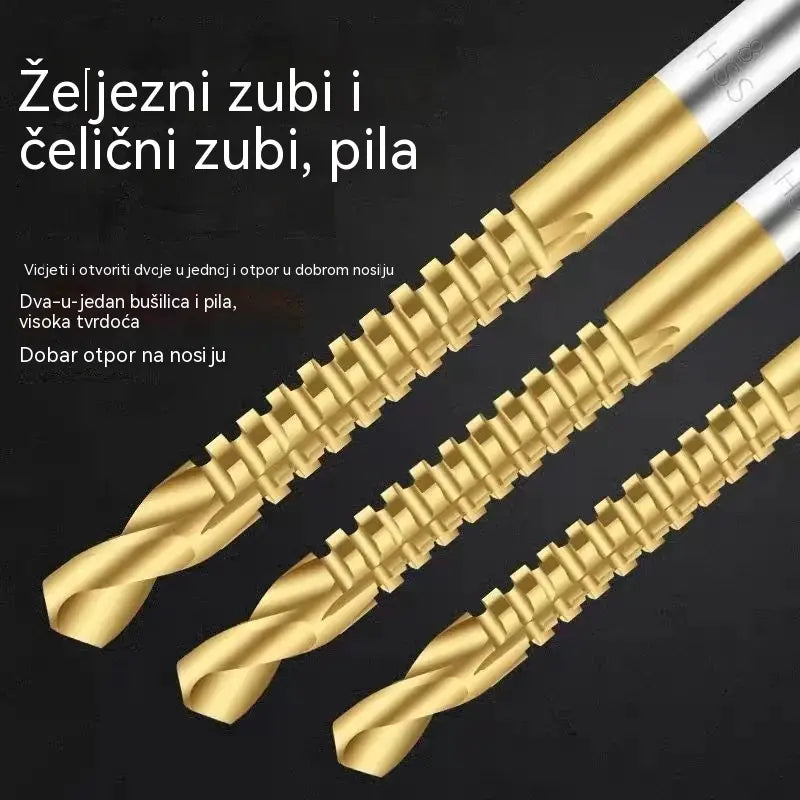 【Set od 6 dijelova】⚙️ Set spiralnih svrdala: Izrađeno od brzoreznog čelika, obloženo titanom i pogodno za razne materijale 🧰