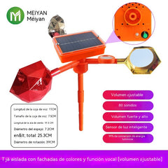 🐦☀️ Ahuyentador Solar de Aves · Protección con Sonido y Luz 360°