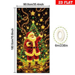 Pancarta navideña fluorescente UV para puerta/fondo/decoración para fiestas navideñas/tela decorativa navideña colgante
