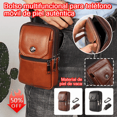 👜 ¿Cansado de llevar todo en los bolsillos? Riñonera de cuero auténtico para hombre con estilo y gran capacidad