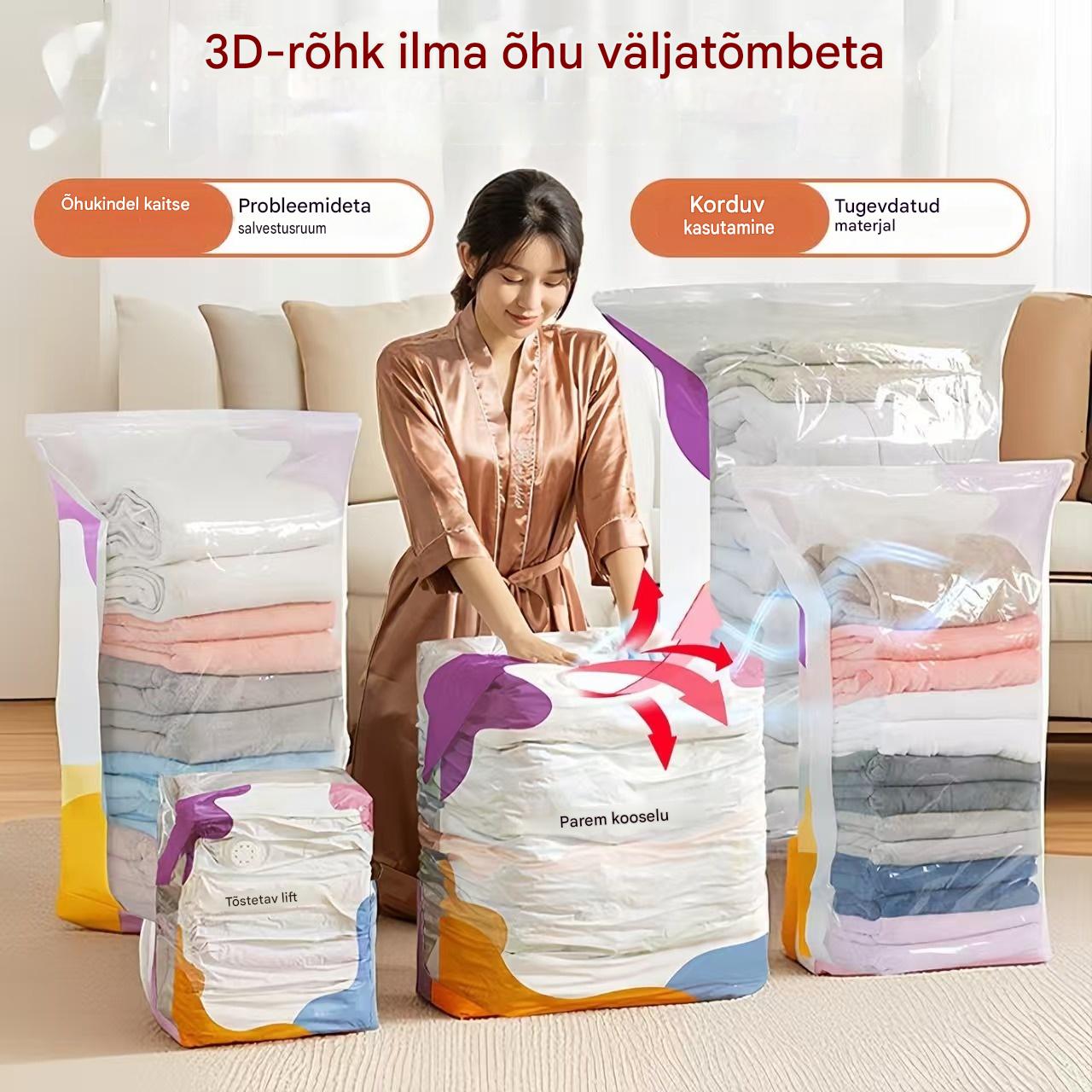 【5-osaline komplekt】 Suur, kokkusurutav vaakumkott: pumpa pole vaja, lekkekindel ja ideaalne ruumi kokkuhoiuks kohvrites ja kodus